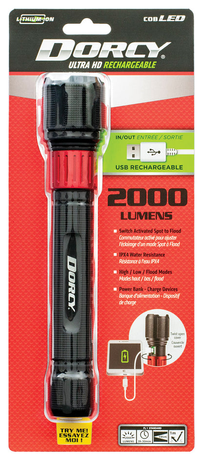 DORCY 2000 L Rechargeable Flashlight - High-Lumen LED Portable Light
