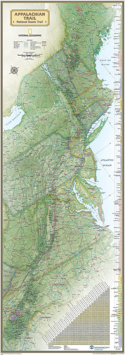National Geographic Appalachian Trail Wall Map Book Edition