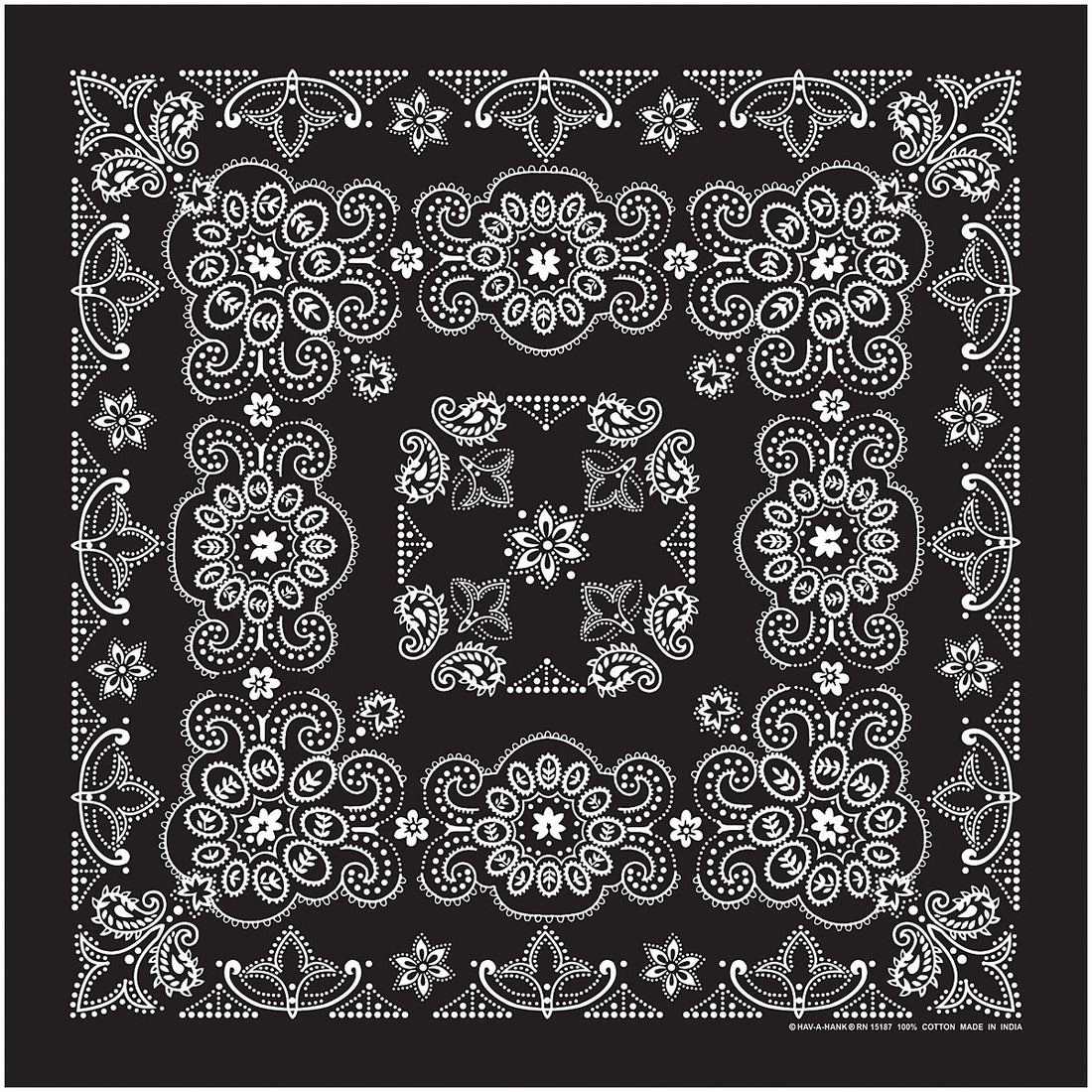 Carolina Manuf Te X As Paisley Bandana - Black