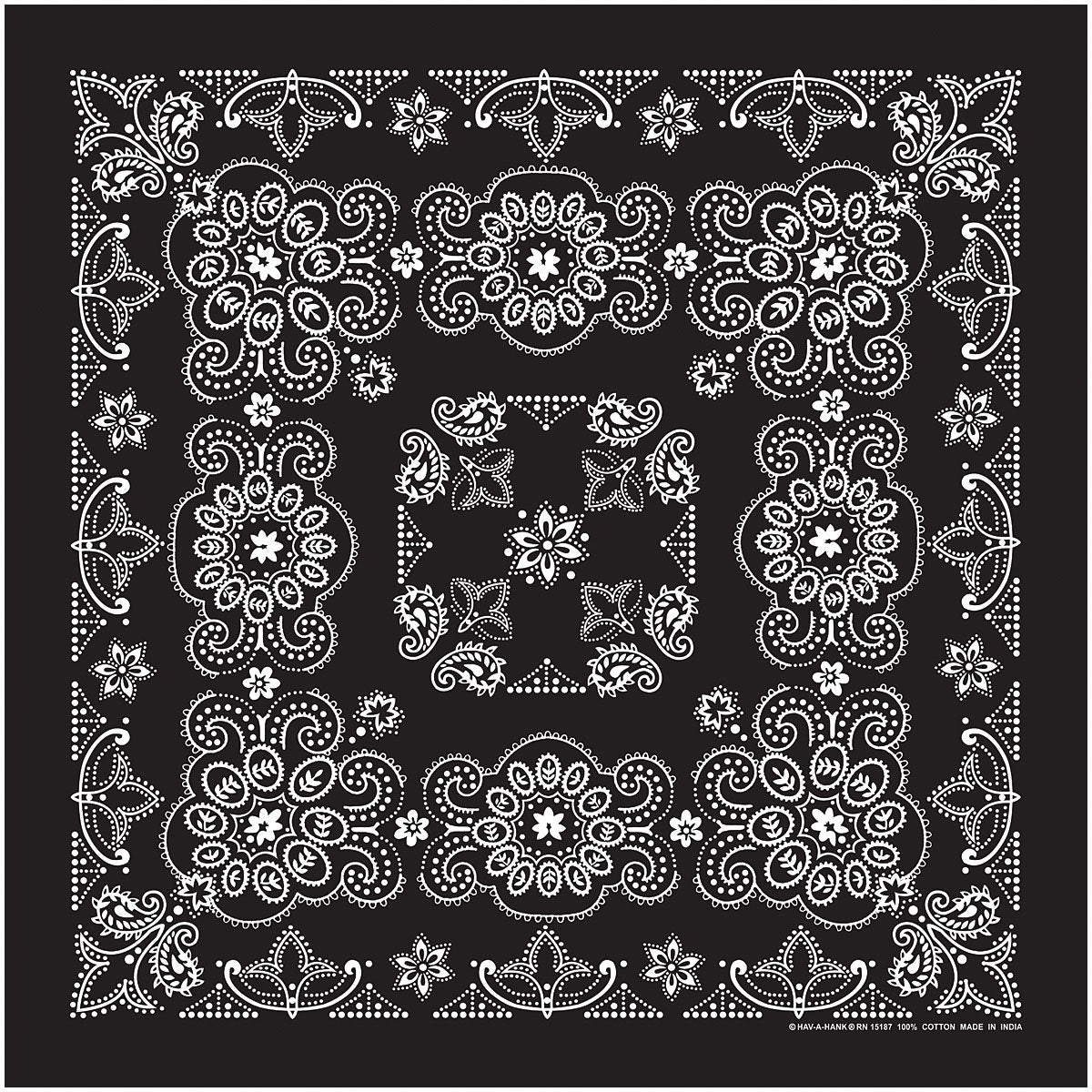 Carolina Manuf Te X As Paisley Bandana - Black