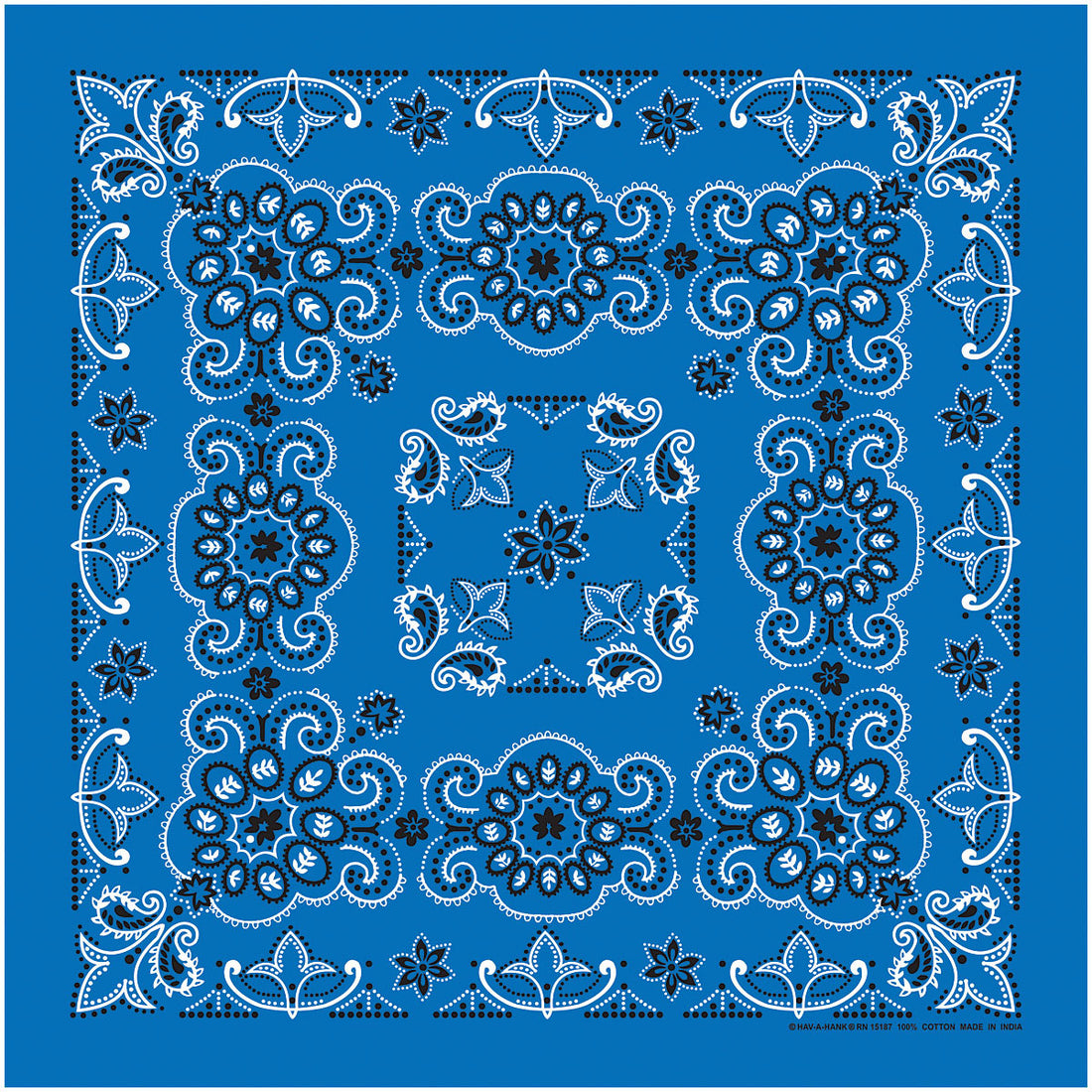 CAROLINA MANUF Te X As Paisley Bandana in Royal Blue