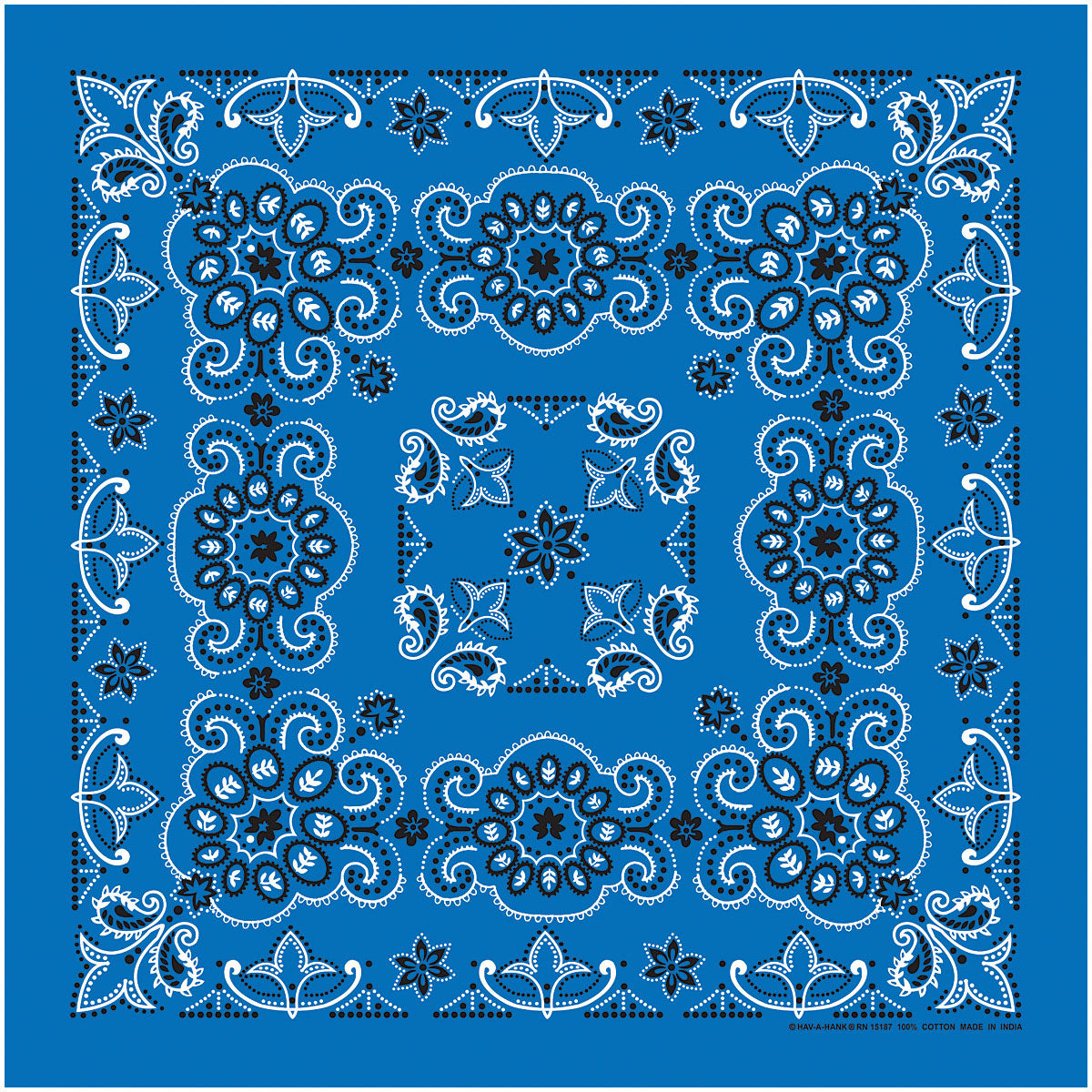 CAROLINA MANUF Te X As Paisley Bandana in Royal Blue
