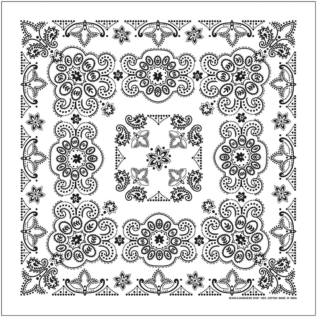 Carolina Manuf Te X As Paisley Bandana - Stylish White Design