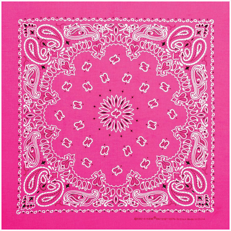 Carolina Manuf Neon Paisley Bandana Pink - Stylish and Versatile Accessory
