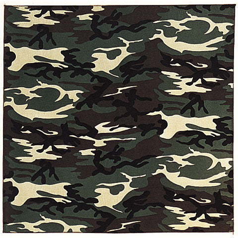 Carolina Manuf Woodland Camouflage Bandana - Versatile Outdoor Accessory