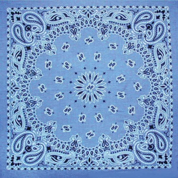 Carolina Manuf Bandana in Chambray Blue with Hanging Tag
