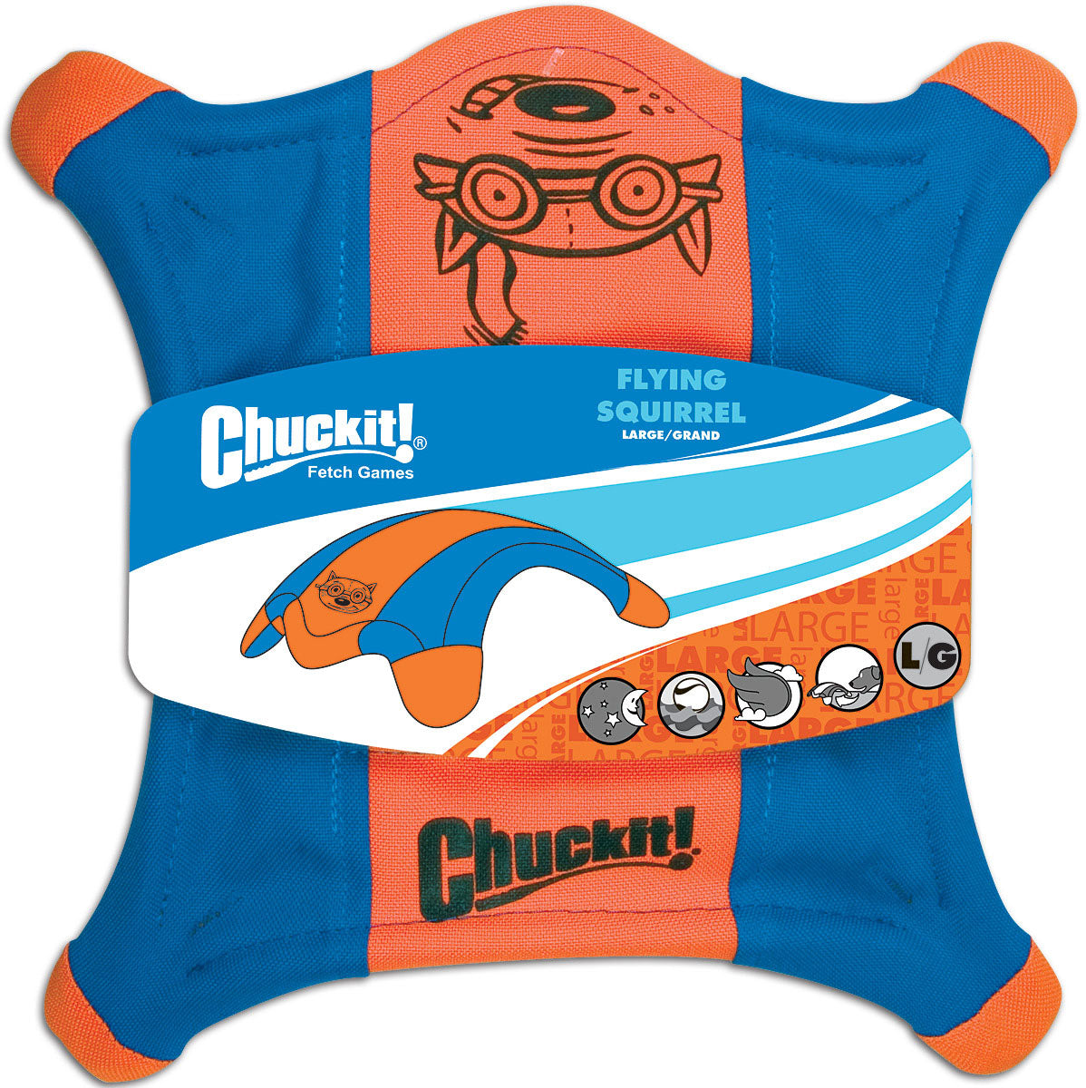 CHUCKIT! Flying Squirrel Large Dog Toy for Active Play