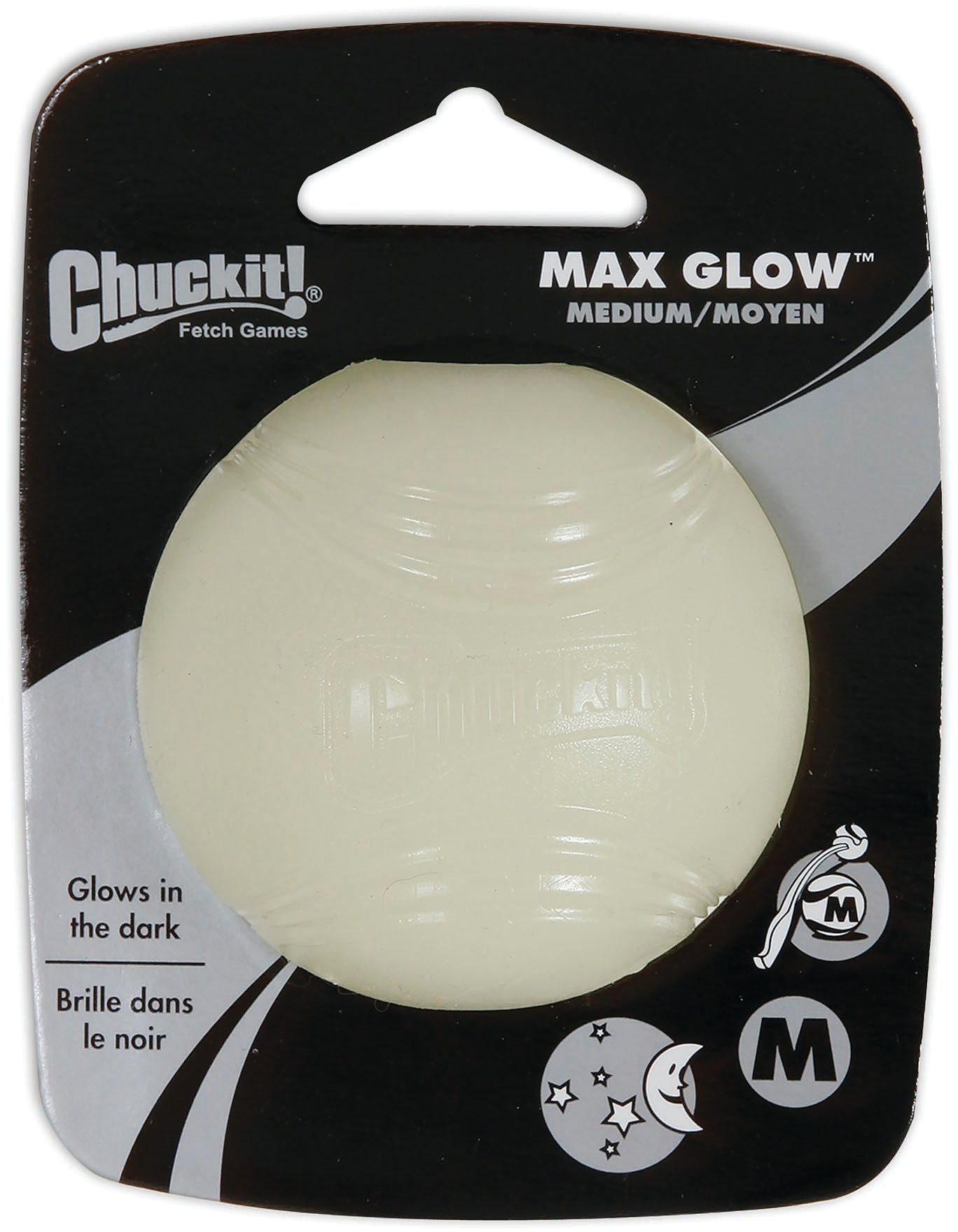 CHUCKIT! Ma X Glow Ball Medium - Bright LED Dog Toy for Active Play