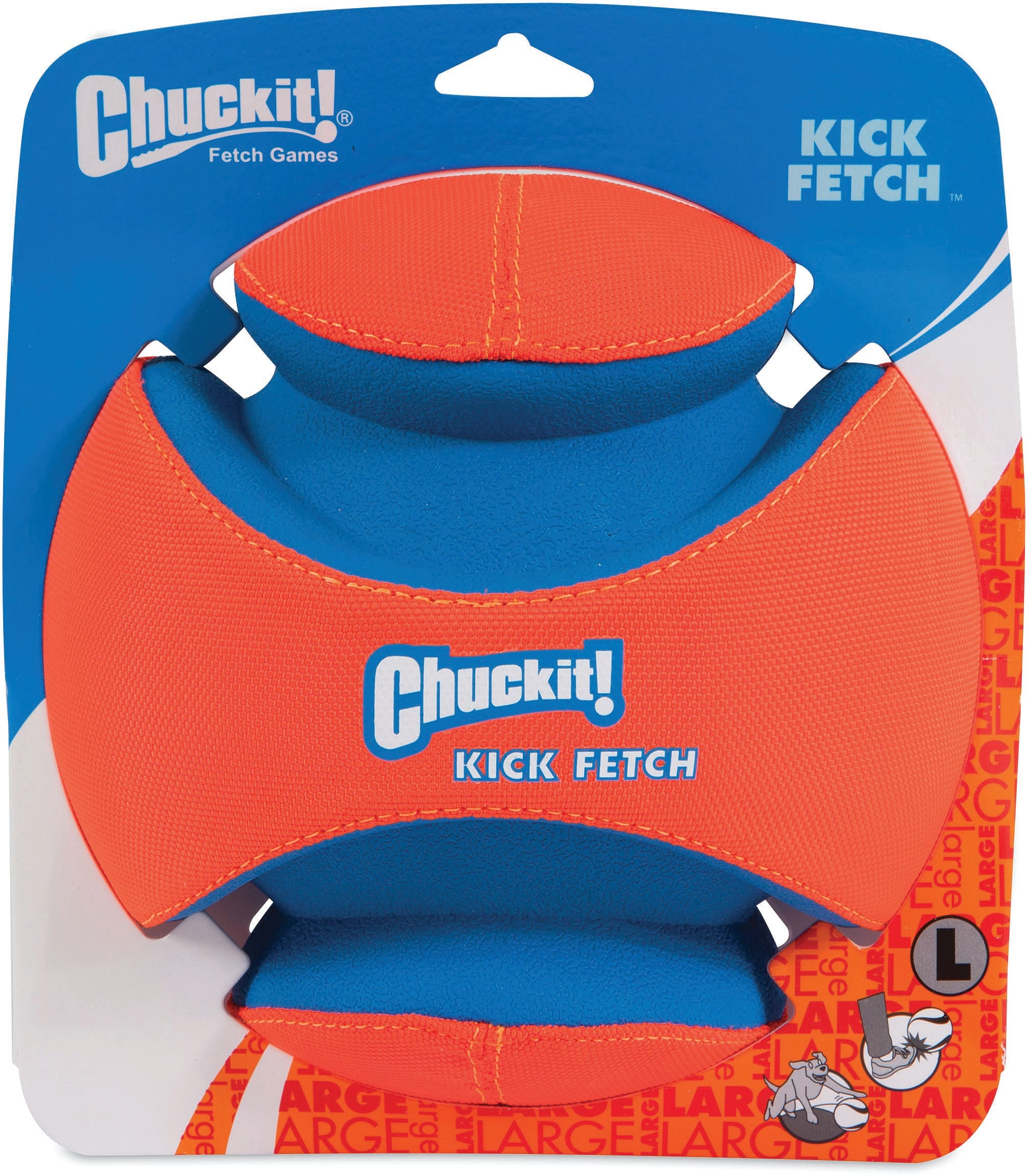 CHUCKIT! Kick Fetch Dog Toy - Durable Rubber Ball for Active Play