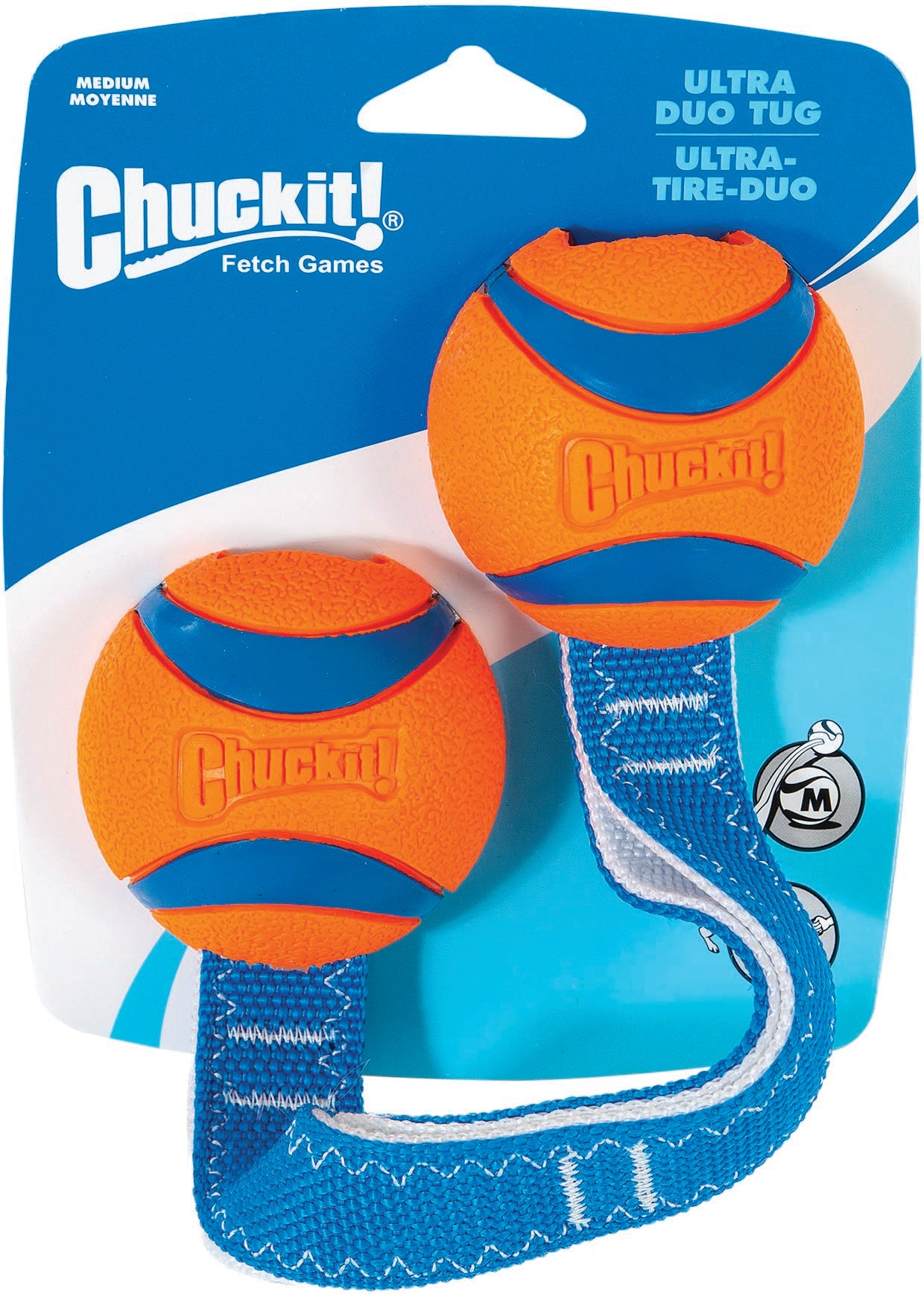 Chuckit! Ultra Duo Tug Medium Dog Toy - Durable Rubber Chew and Tug Toy