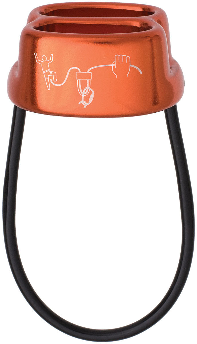Cypher Arc Belay Device in Orange for Safe Climbing and Rappelling