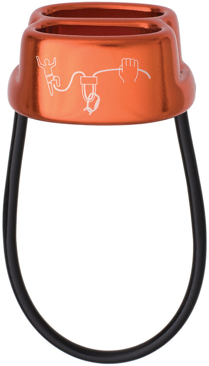 Cypher Arc Belay Device in Orange for Safe Climbing and Rappelling