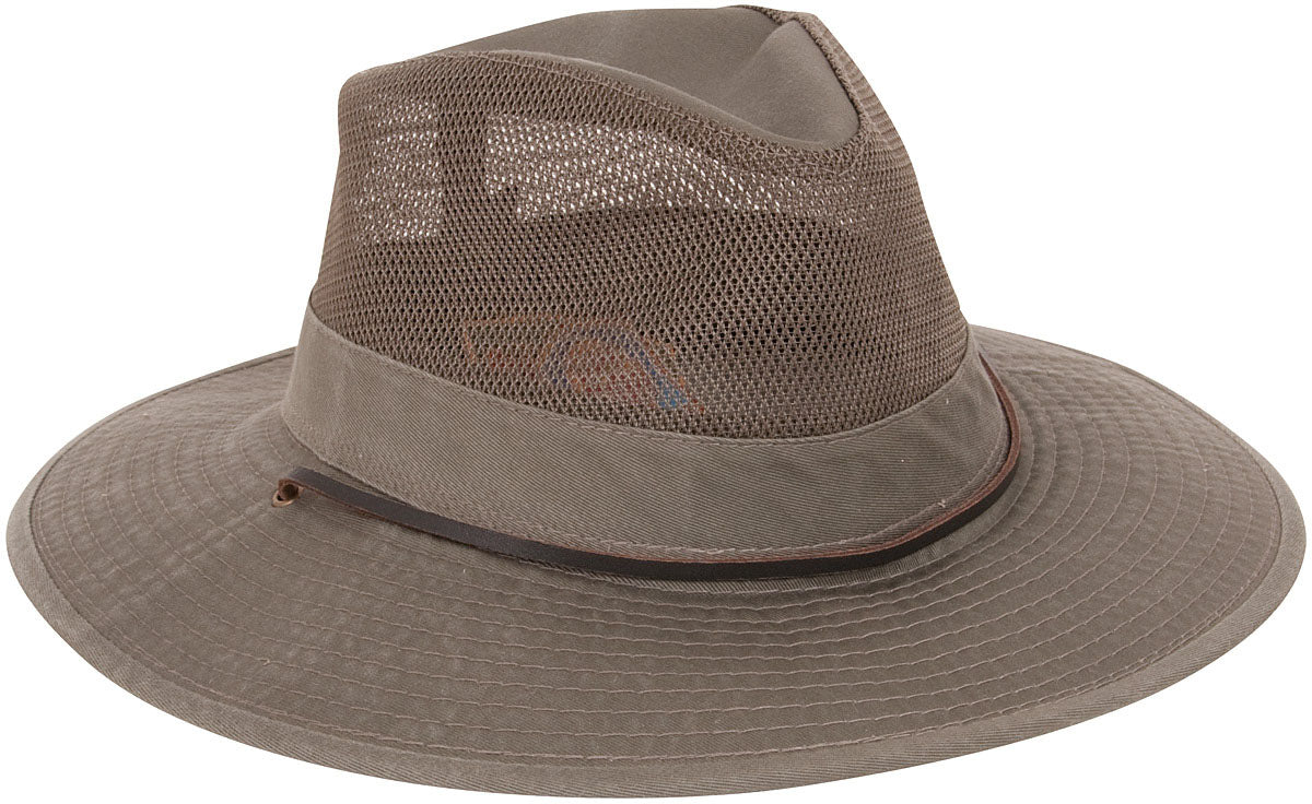 DORFMAN PACIFIC Big Brim Safari Hat - Olive, Large