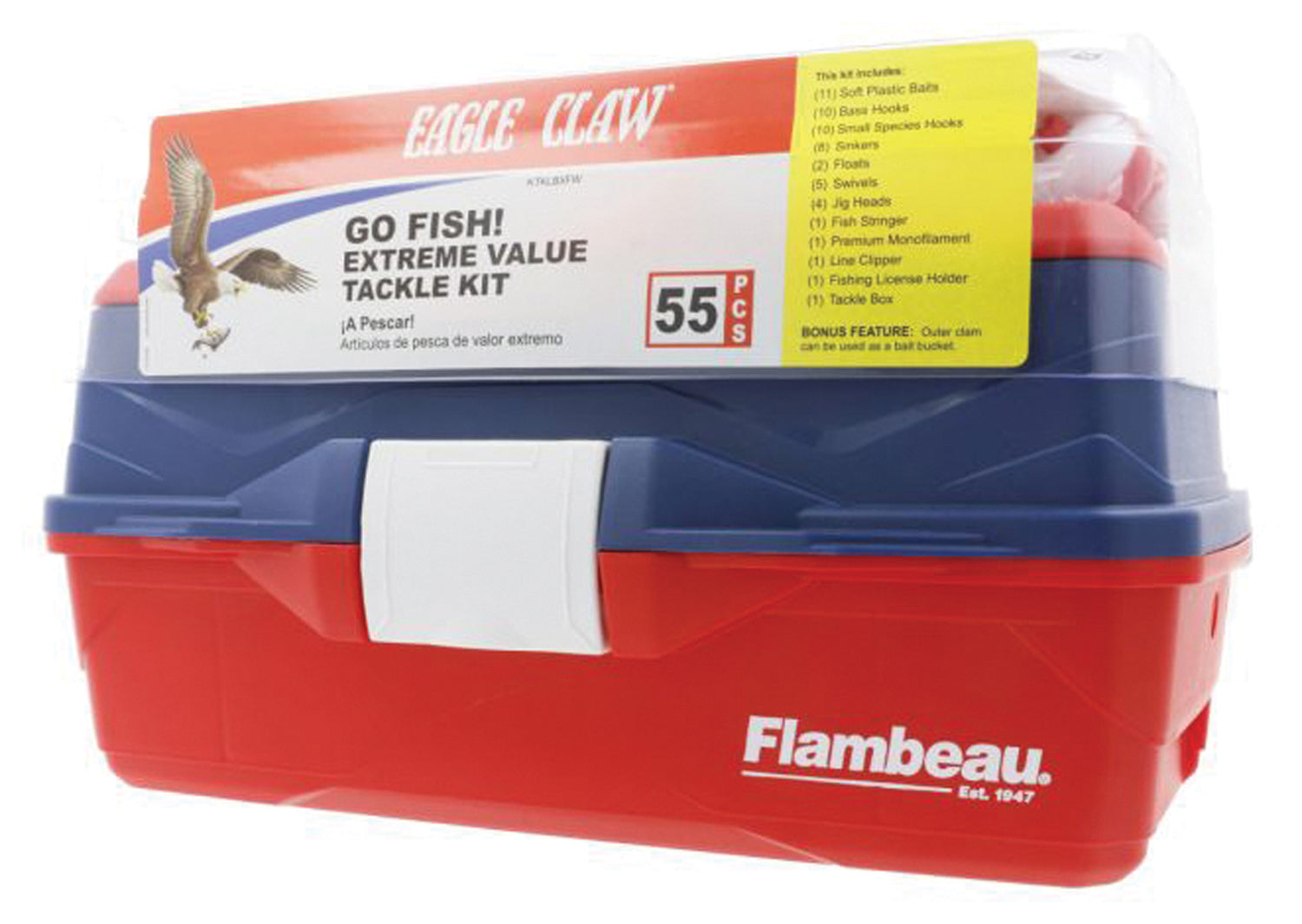 Eagle Claw Go Fish E X Treme Tackle Box Kit - Perfect for All Anglers