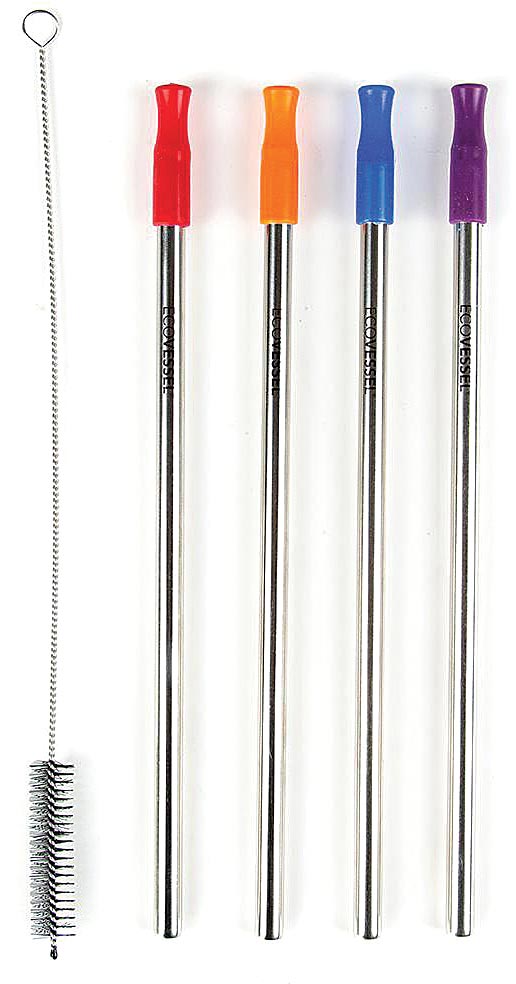 Ss Straw 4 Pk &amp; Straw Brush