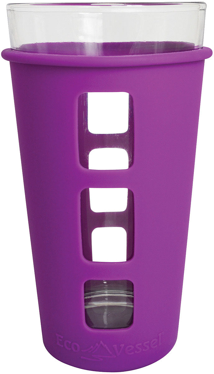 ECO VESSEL Vibe Glass Pint with Silicone Sleeve - Purple