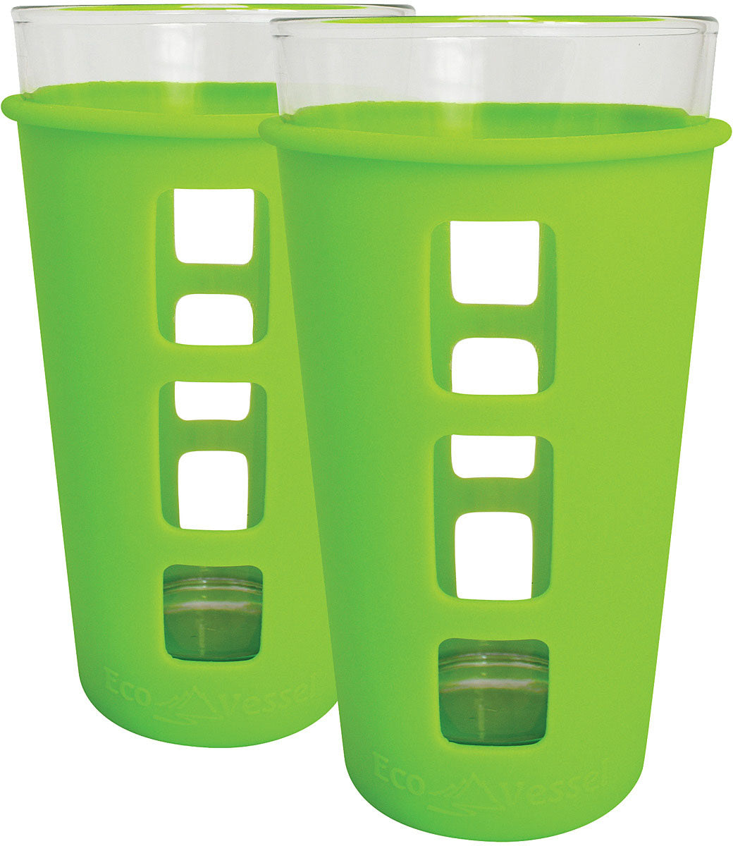 ECO VESSEL Vibe Pint 2 Pack - Green Reusable Drinking Glasses