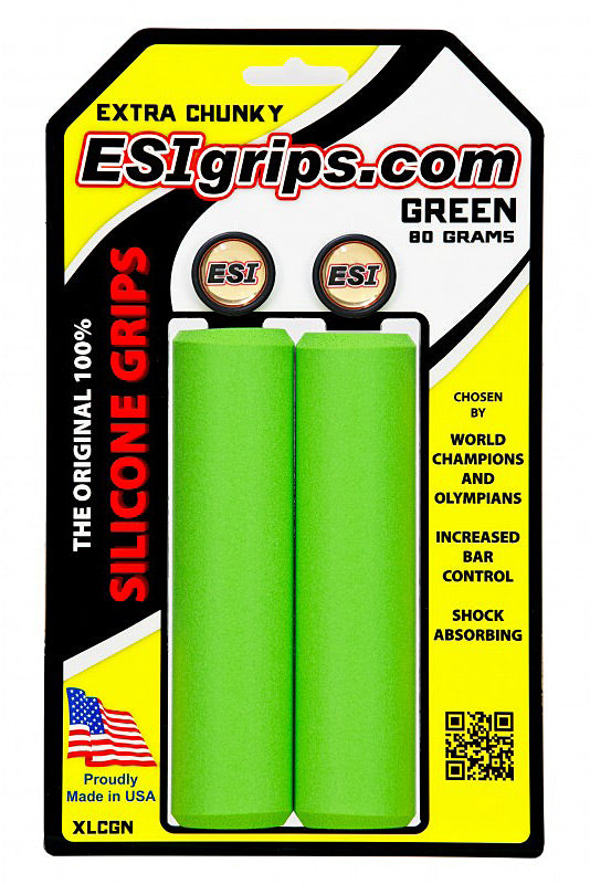 ESI E X Tra Chunky Green Grip - Comfortable Bicycle Handlebar Grip