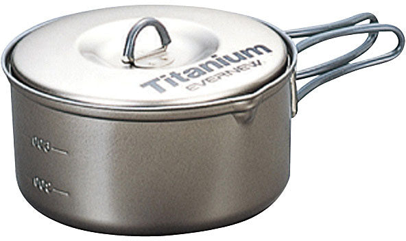 Evernew Titanium NS PO T 0.9 L - Lightweight Camping Pot for Backpacking and Outdoor Cooking