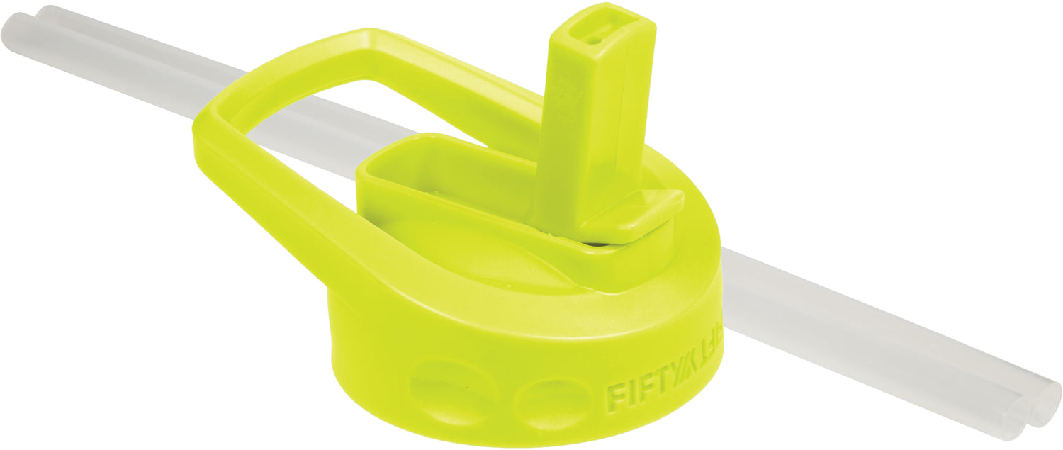 FIFTY/FIFTY Straw Wm Lid Lime - Durable Drinkware Accessory