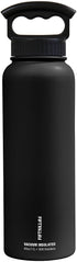 FIFTY/FIFTY 40 Oz Vacuum Insulated Water Bottle with 3 Finger Handle - Black