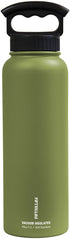 FIFTY/FIFTY 40 Oz Vacuum Insulated Water Bottle with 3 Finger Grip - Olive