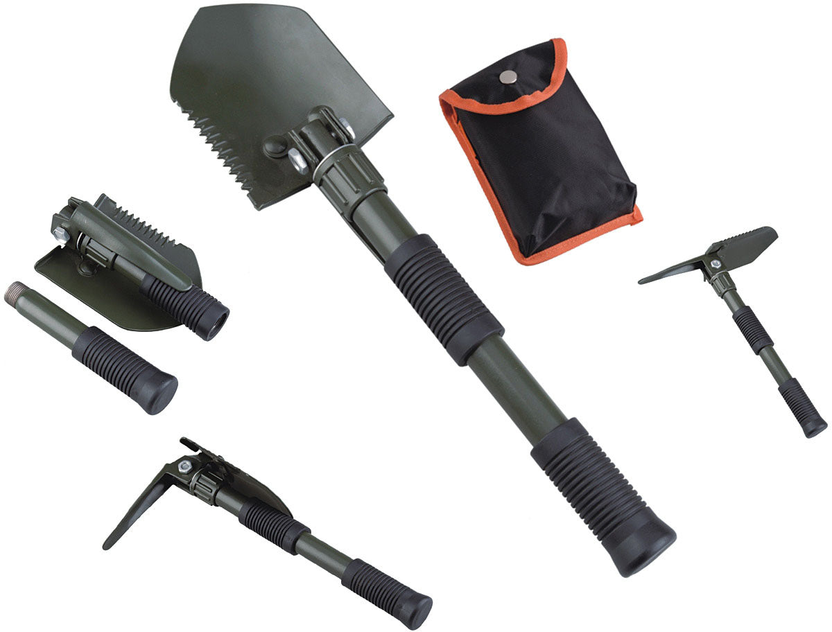ACECAMP Folding Shovel with Pick - Compact Multi-Tool for Outdoor Adventures