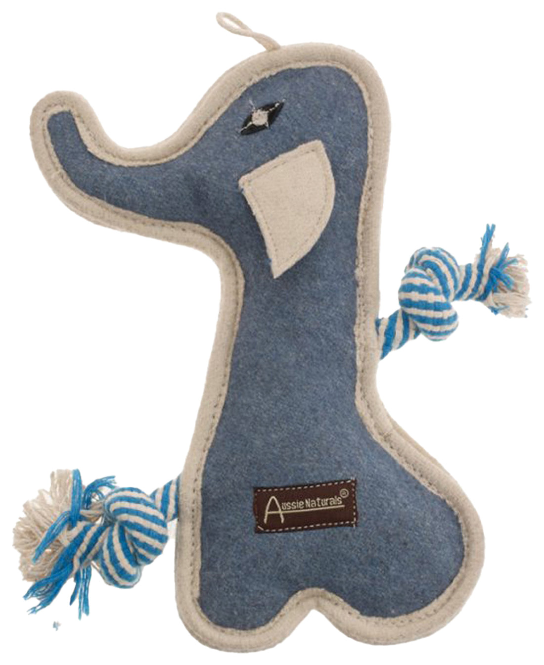 Aussie Naturals Tuff Mutt Elephant Dog Toy - Durable Plush for Small to Medium Dogs