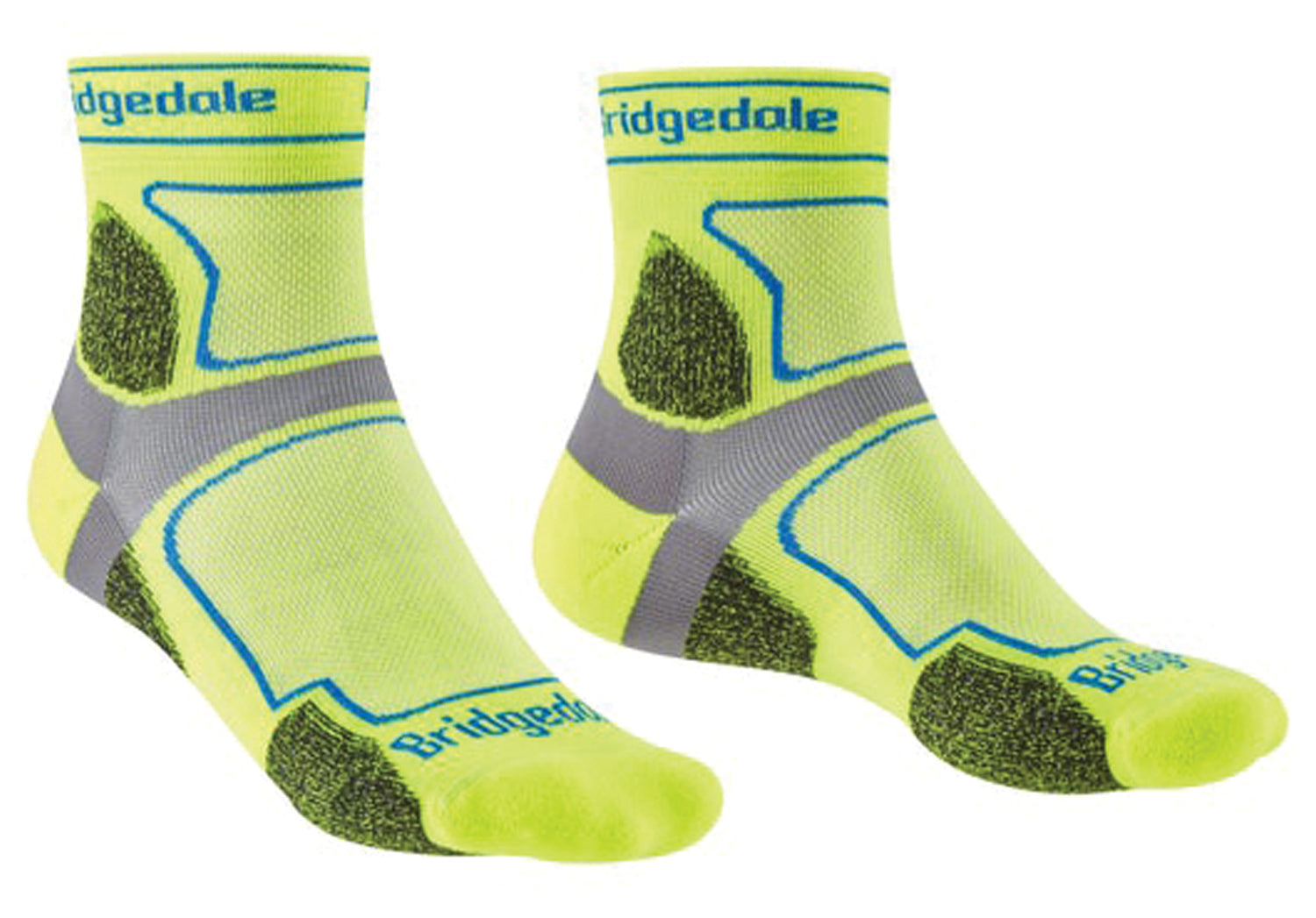 Bridgedale Trail Run Ul 3/4 Crew Sock in Yellow, Size X Large
