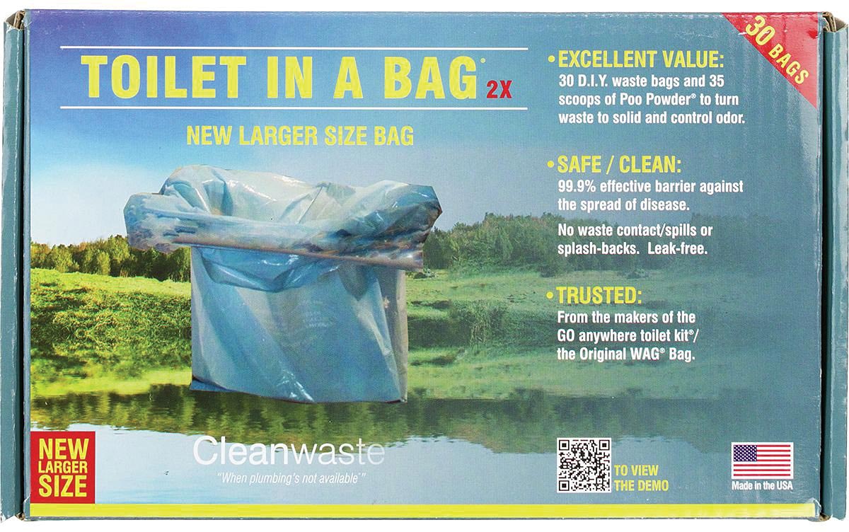 CLEANWASTE Toilet In A Bag 30 Pack – Portable Toilet Waste Disposal Solution