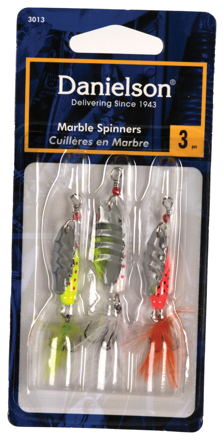DANIELSON Spinner Assorted Marble 3 Pack - Perfect for Fishing Enthusiasts