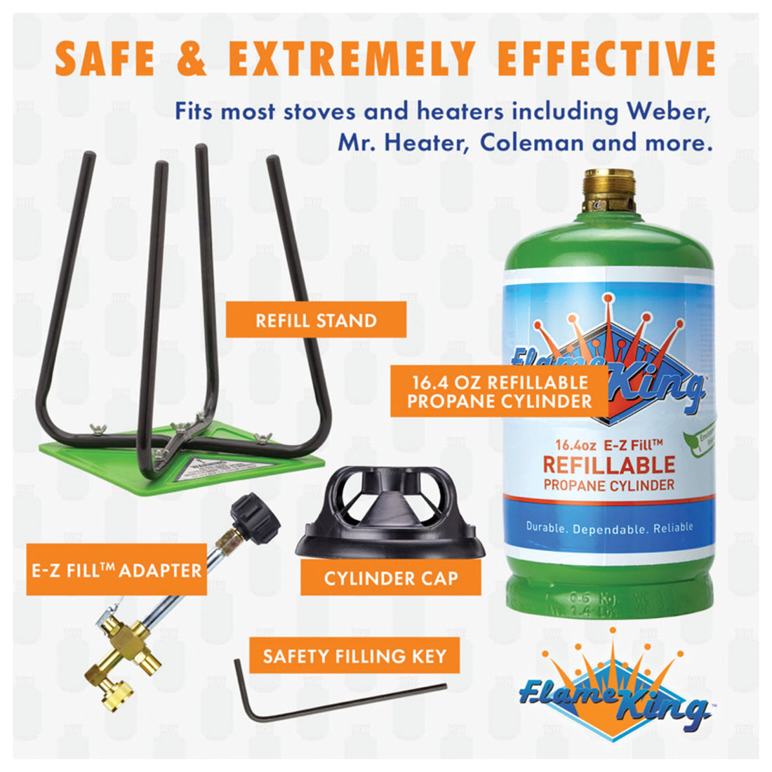 FLAME KING Refill Propane Kit - Convenient Propane Refilling Solution