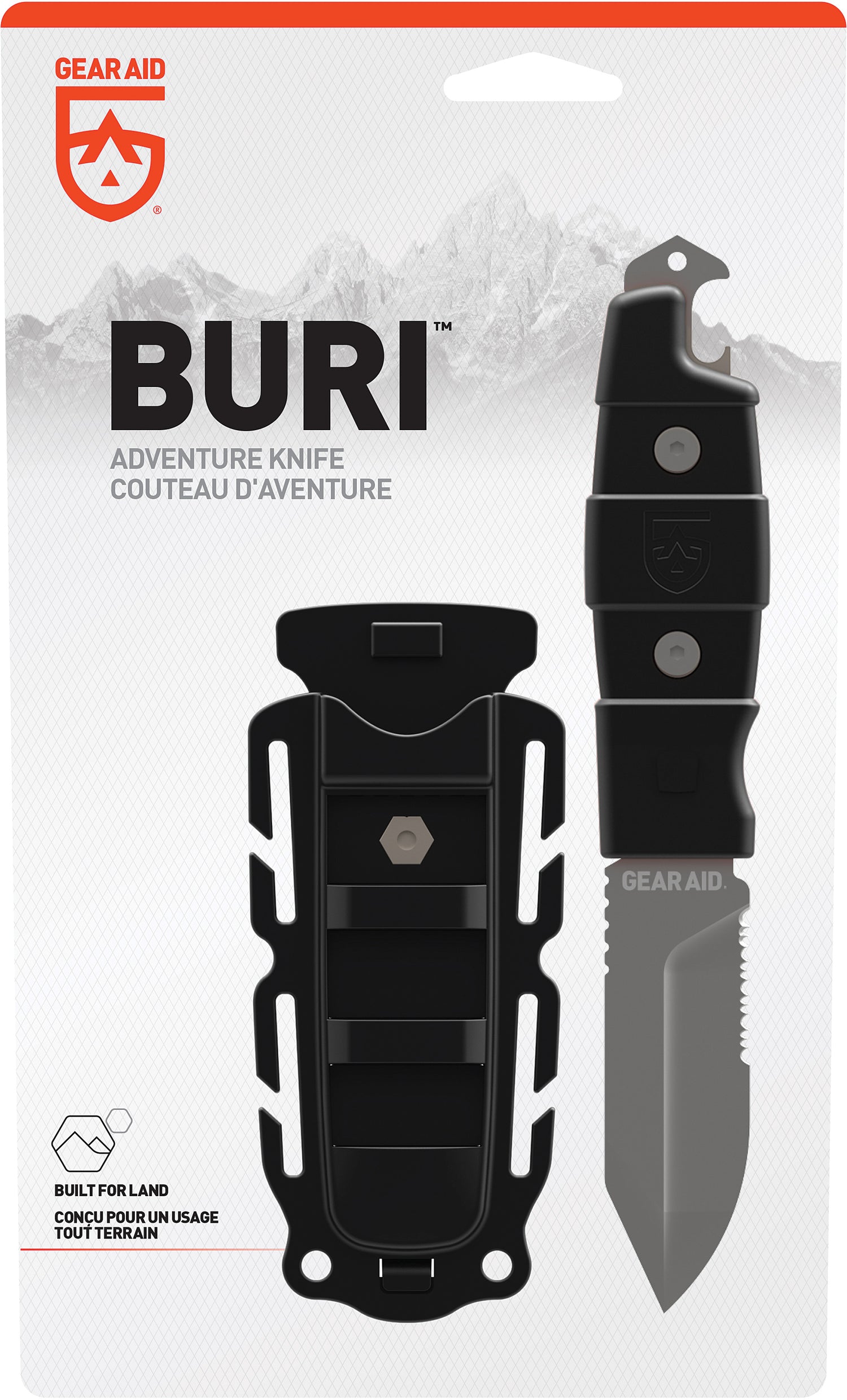 GEAR AID Buri Utility Knife Black - Versatile and Durable Cutting Tool