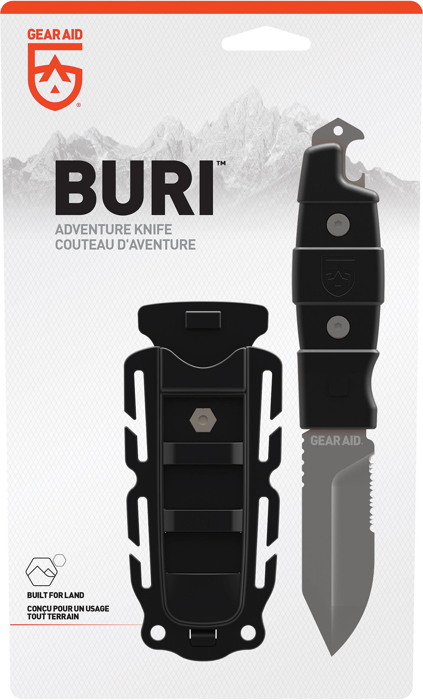 GEAR AID Buri Utility Knife Black - Versatile and Durable Cutting Tool