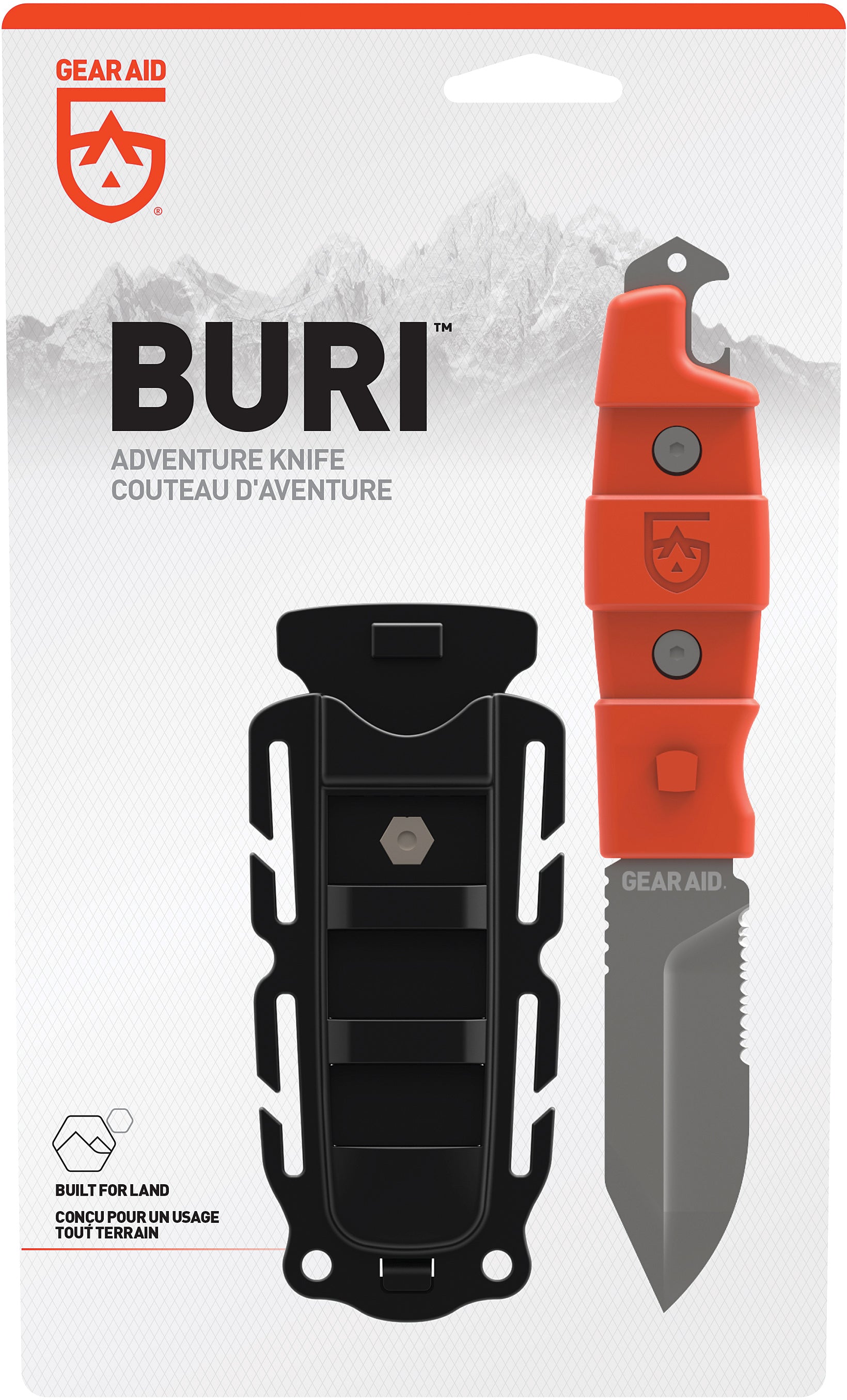 GEAR AID Buri Utility Knife Orange - Versatile Cutting Tool for Outdoor and Home Use