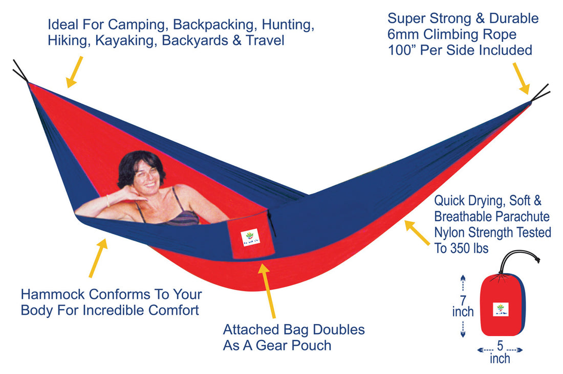 Hammock Bliss Single Navy/Red