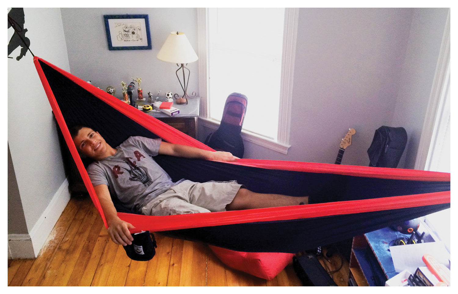 Hammock Bliss Single Navy/Red