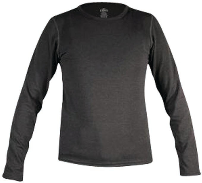 Hot Chillys Bi Ply Crew Kids Black Medium Thermal Base Layer