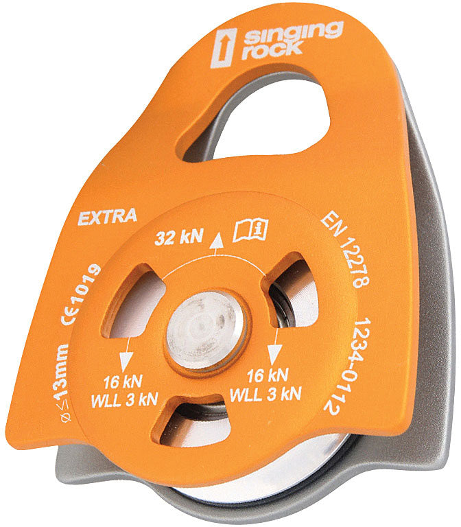 SINGING ROCK Pulley E X Tra Roll - Heavy-Duty Rope Pulley for Climbing and Rescue