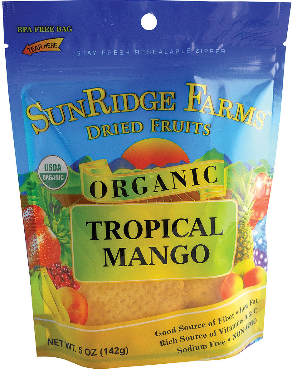 SUNRIDGE FARMS Organic Mango Slices - Dried Fruit Snack