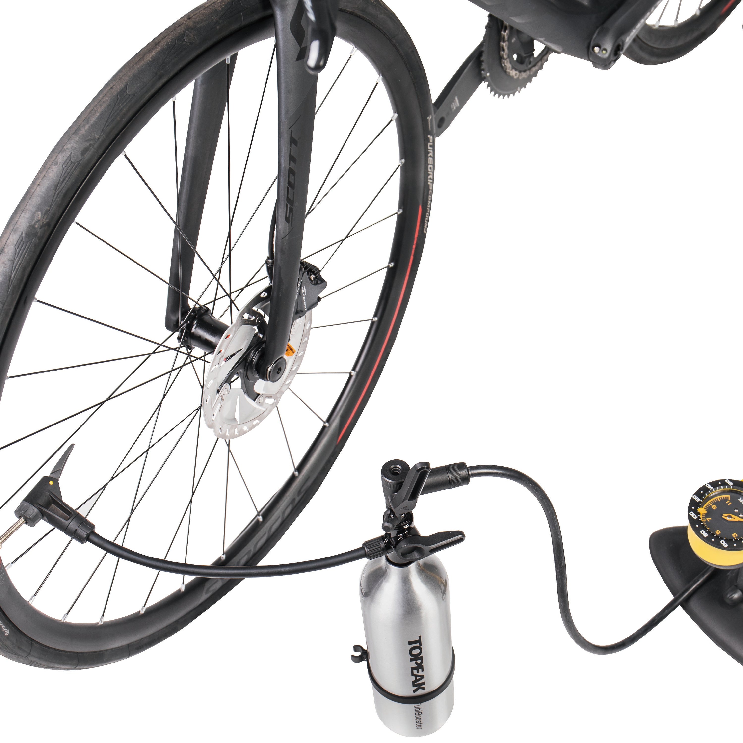 Topeak Tubibooster X Air Pump - High-Performance Bicycle Tire Inflator