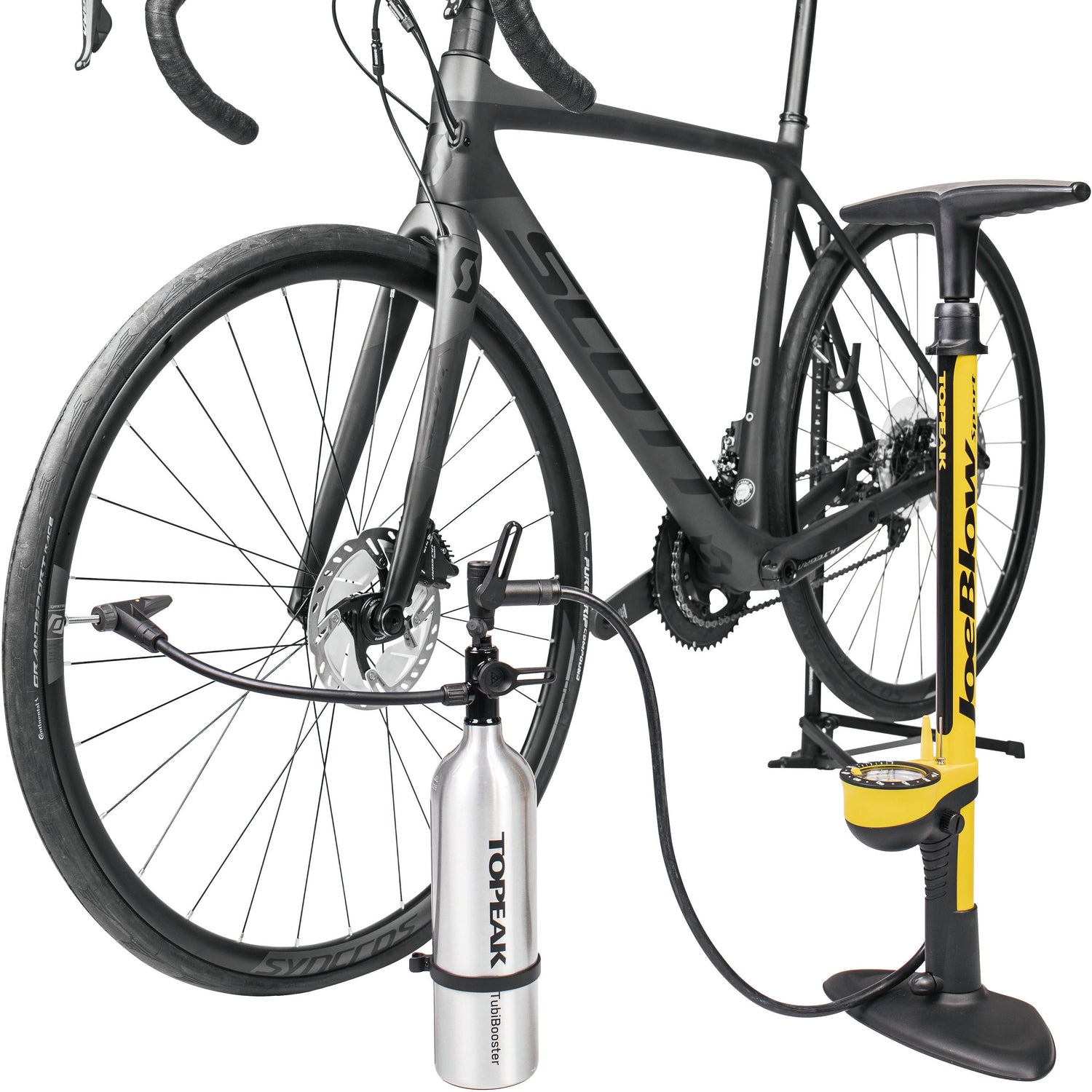 Topeak Tubibooster X Air Pump - High-Performance Bicycle Tire Inflator