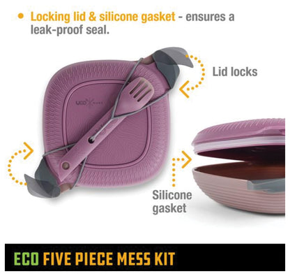 UCO Eco Five Piece Mess Kit in Plum Purple – Durable Camping Cookware Set