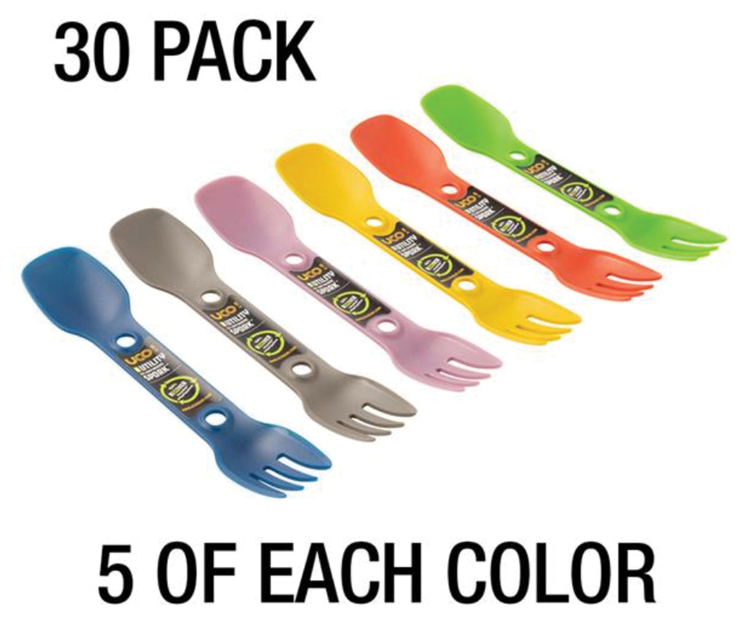 UCO Eco Util S Portable Camping Utensil Set - 30 Pack