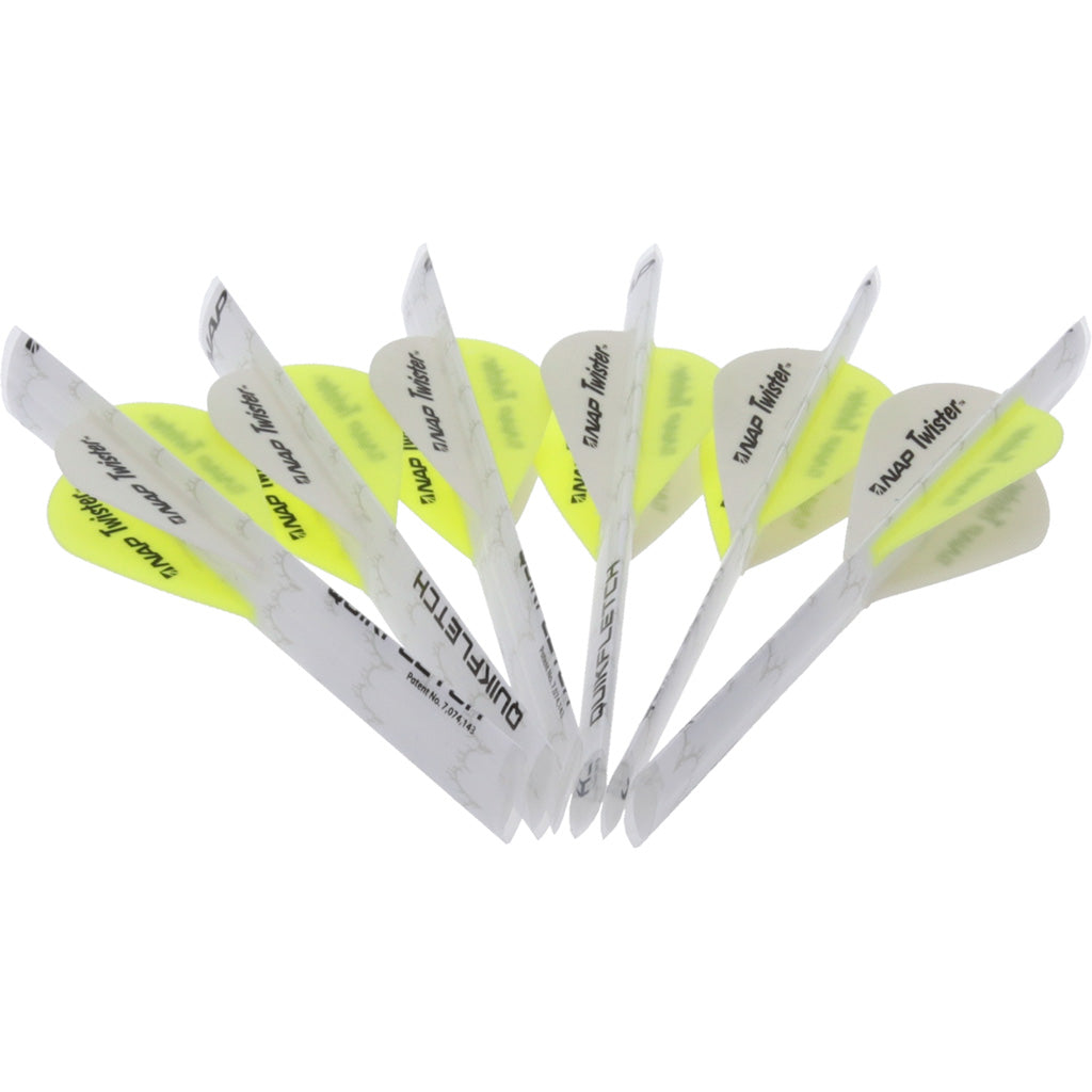 New Archery Products NAP Quikfletch Twister Fletch Rap White and Yellow 2 in. - 6 Pack