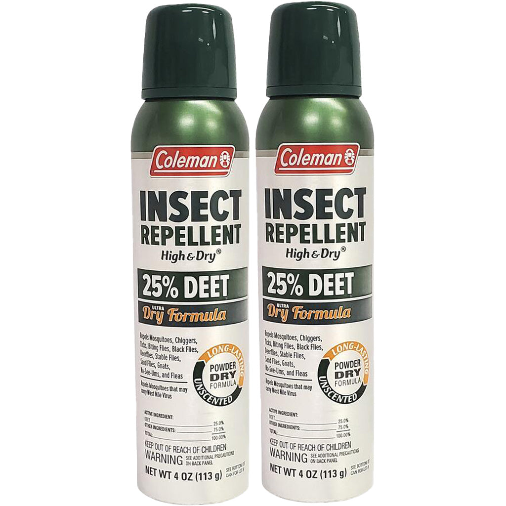 Coleman High &amp; Dry Insect Repellent 25% Deet - Twin Pack