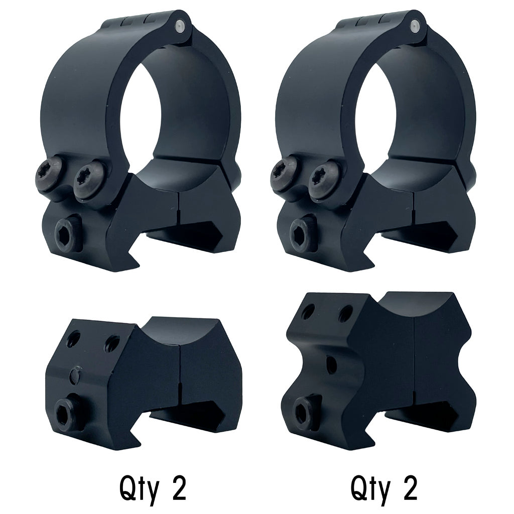 VersaRing Universal Scope Rings Black 1 in. Hinge