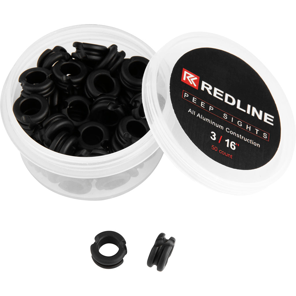 Redline Peep Sight 3/16" 50ct Black - Precision and Durability