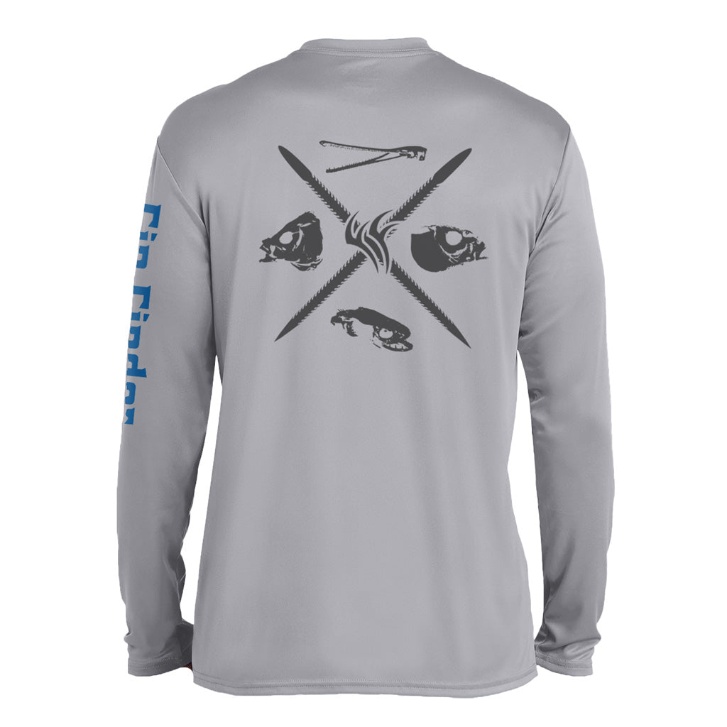 Fin Finder Skulls Performance Longsleeve Grey 2X-Large