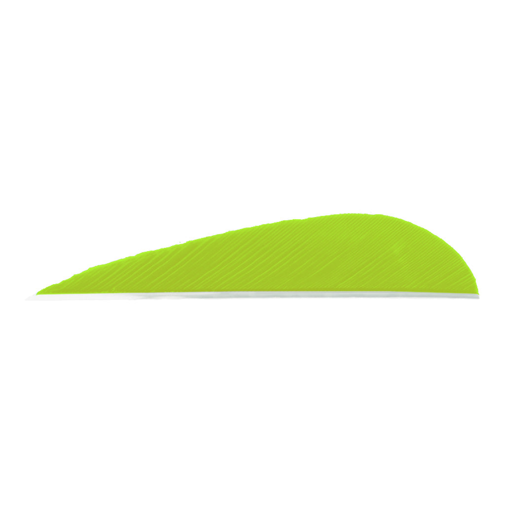 Trueflight Parabolic Feathers Chartreuse 3 in. LW - 100 Pack